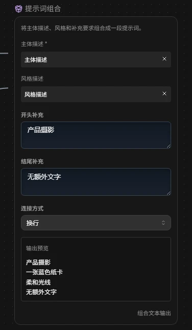 提示词组合:输出结果截图